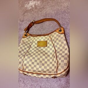 Louis Vuitton Beige and Brown Checkered Shoulder Bag